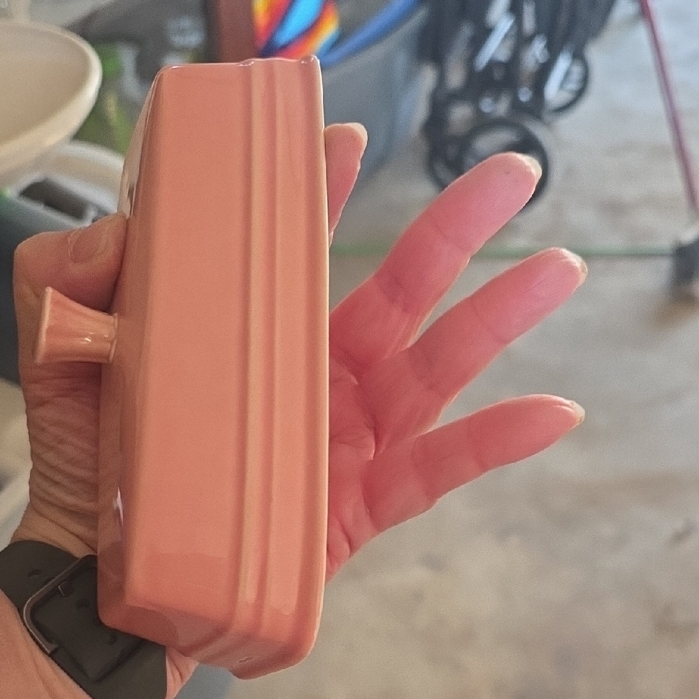 Fiestaware Pink Ceramic Butter Dish with Lid - Picture 5 of 11